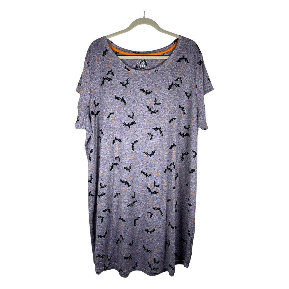 Studio 1886 Nightgown 1X Excellent Bat Star Halloween Sleep Dress Whimsygoth